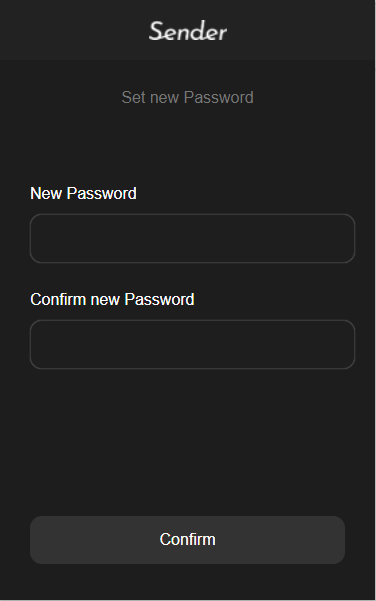 Create Password Sender Wallet