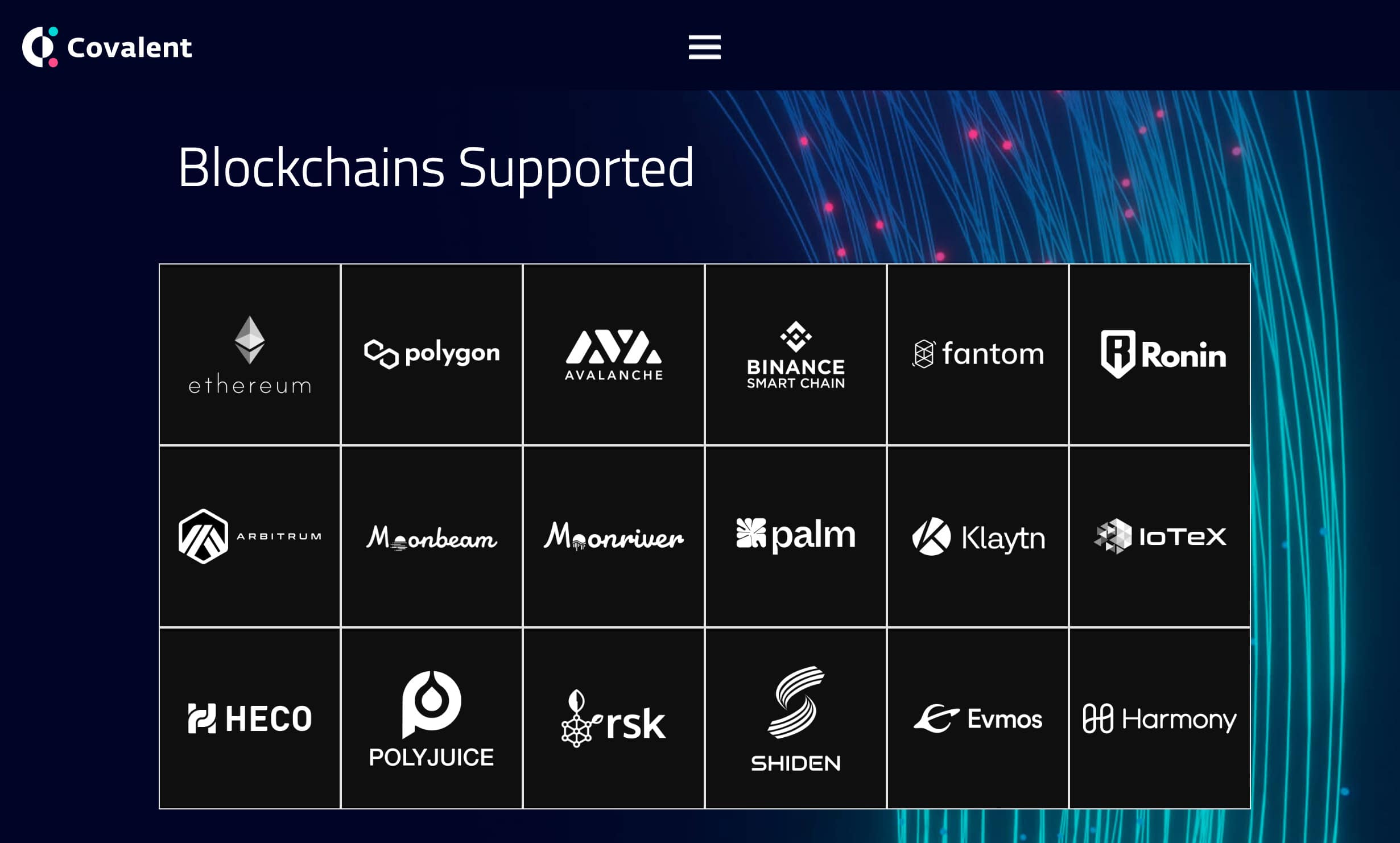 Một số blockchain mà Covalent hỗ trợ