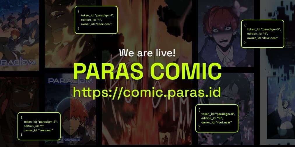 Paras - nền tảng NFT market lớn nhất trên NEAR, ra mắt dịch vụ mới: Paras Comic, cho phép bạn đọc, sưu tầm và sở hữu, mua và bán truyện tranh!