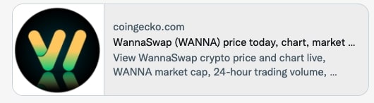 Wannswap listing trên Coingecko và Coinmarketcap