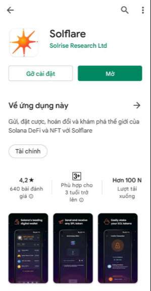 Solflare wallet on mobile app