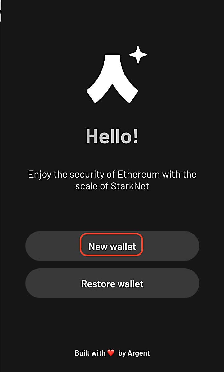 Click New-wallet
