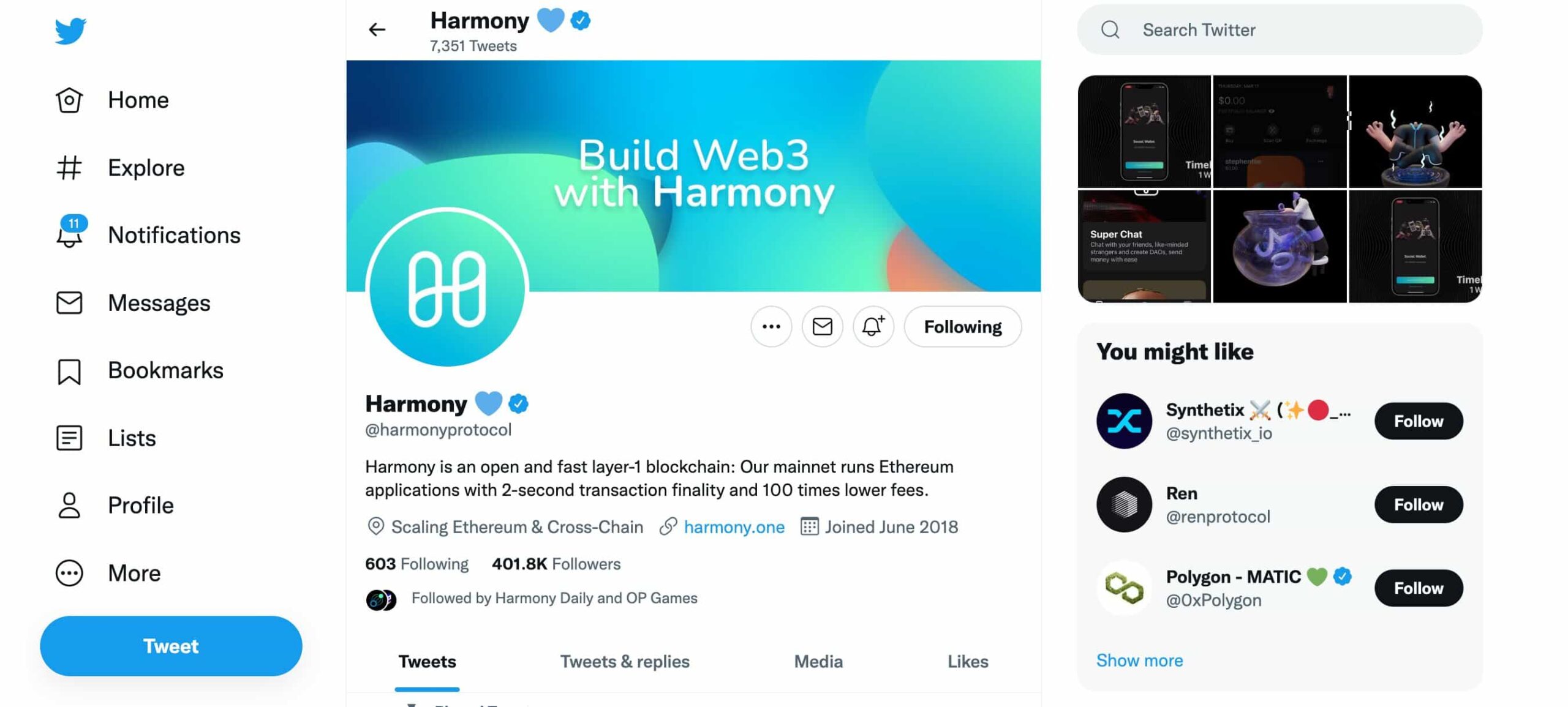 Twitter của Harmony