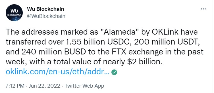 Alameda bị phát hiện đang chuyển tiền với số lượng lớn