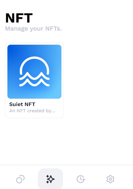 Claim Suiet NFT ngay trên giao diện ví