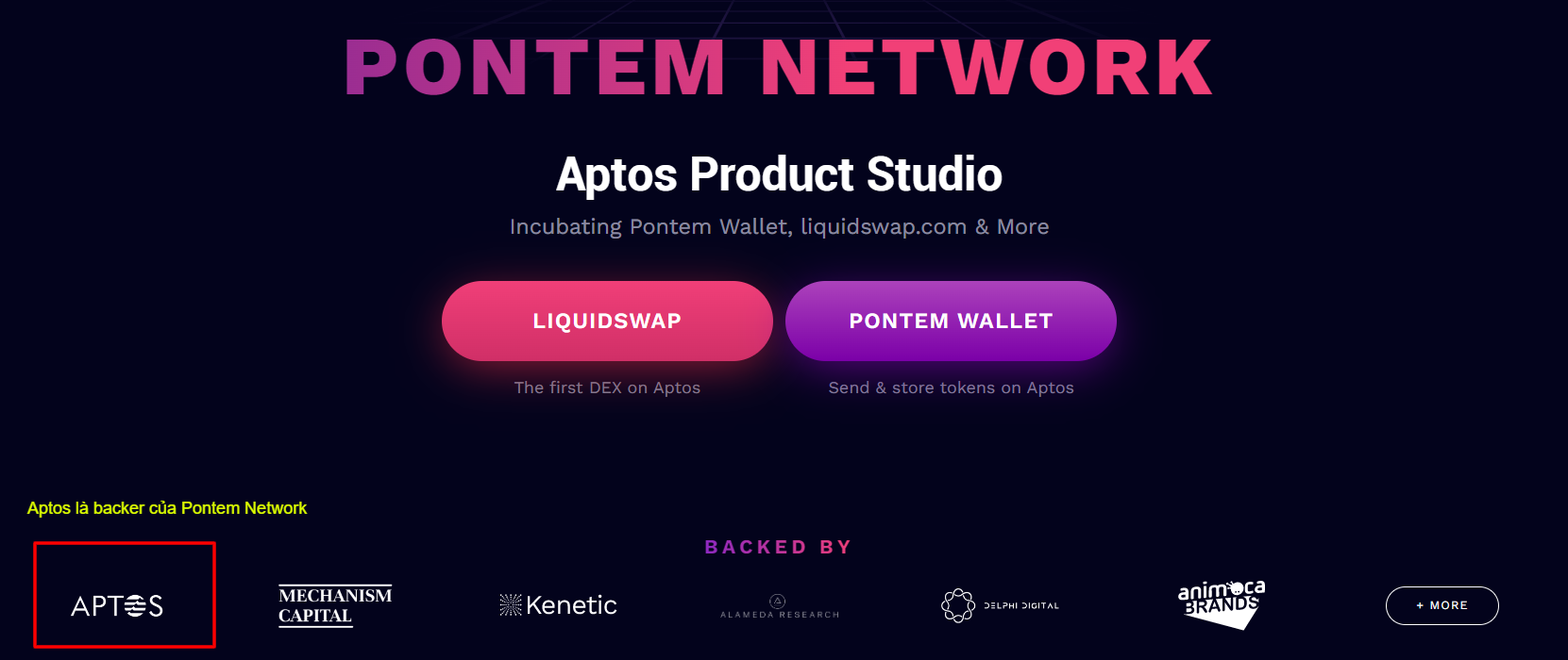 Pontem được đầu tư từ Aptos