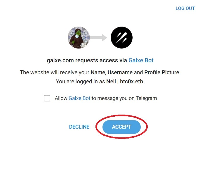 Chọn "Accept"