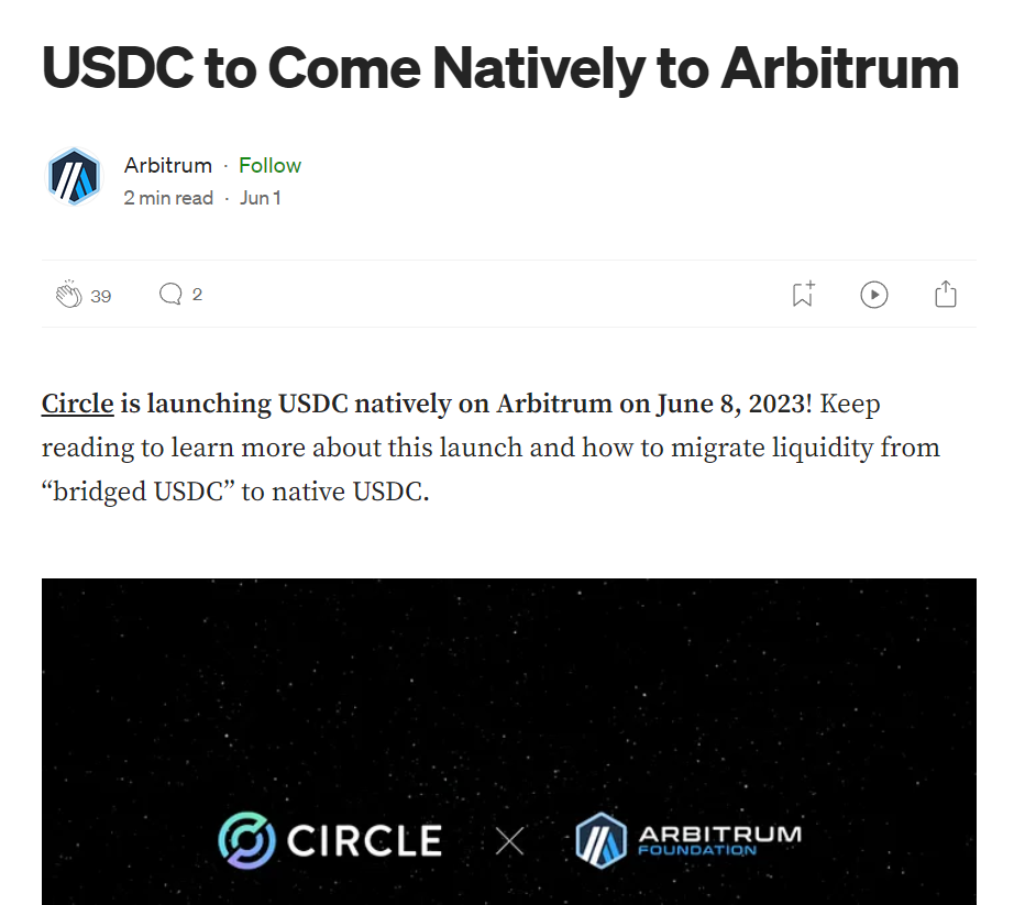 Native USDC trên hệ Arbitrum