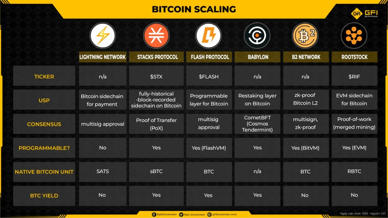Bitcoin scaling projects