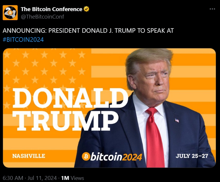 Trump đang tranh thủ sự ủng hộ của các cử tri Bitcoin bằng cách tham gia các sự kiện lơn trong ngành