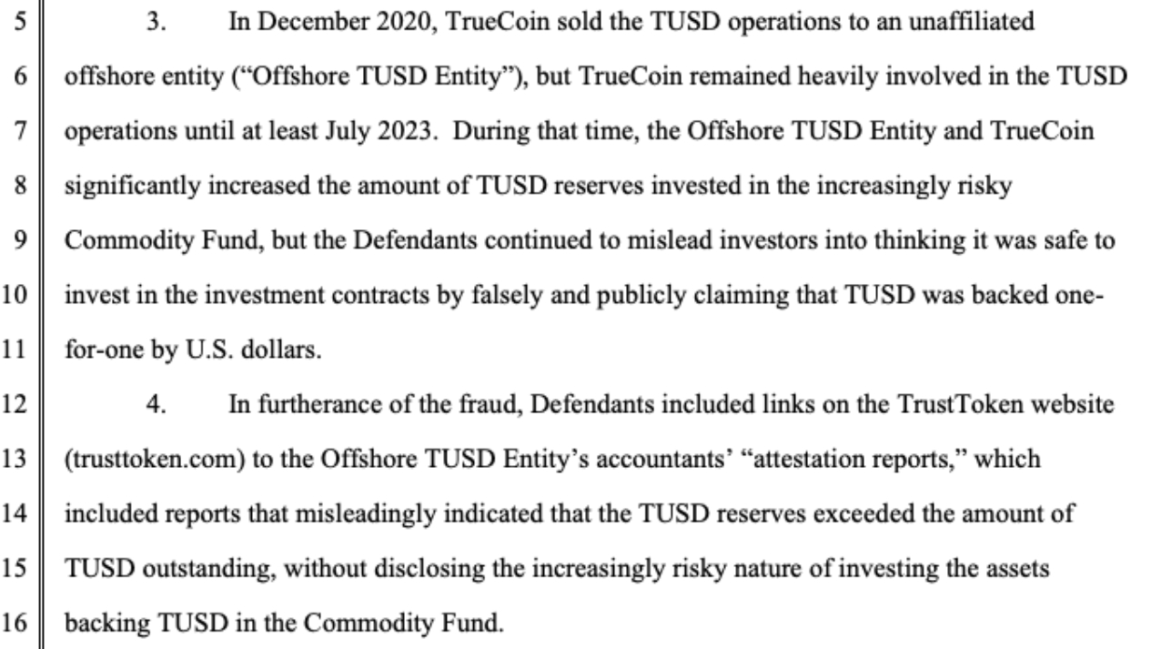 Văn bản cáo buộc từ SEC đối với TrueFi (Nguồn: SEC) 