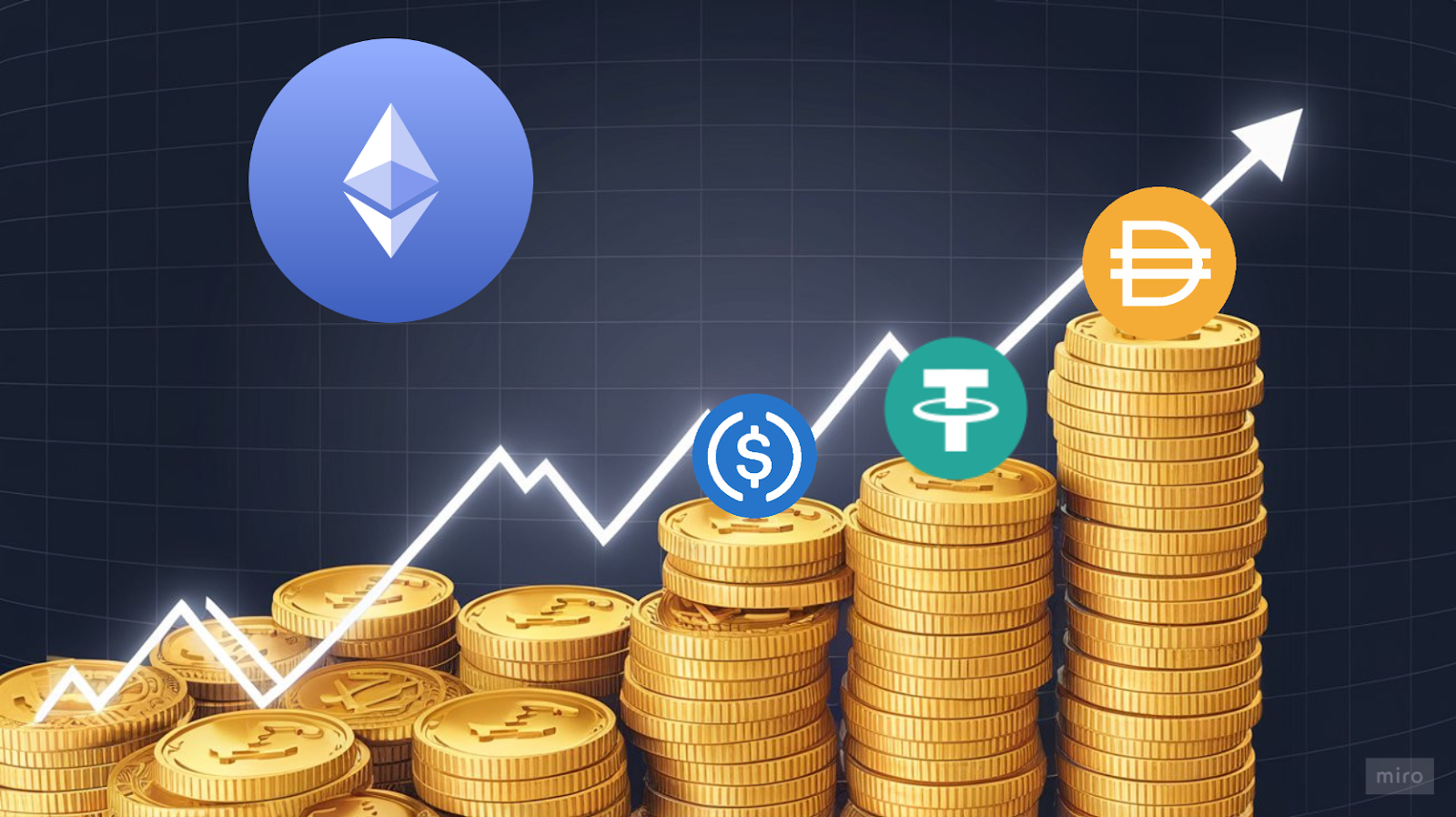 Khối lượng giao dịch stablecoin trên Ethereum lập kỷ lục (Ảnh: Mix bởi GFI Blockchain)