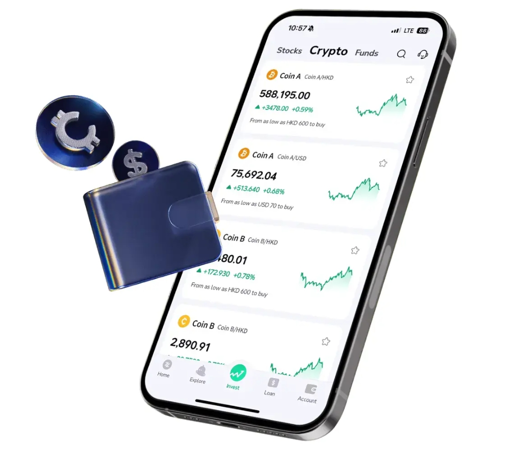 ZA Bank cho phép giao dịch crypto trực tiếp trên app